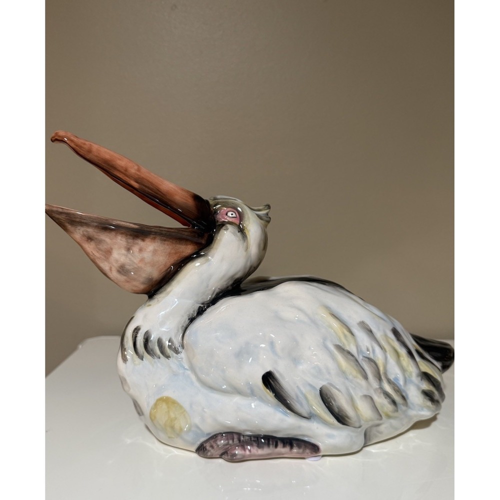 Blue Sky Clayworks PELICAN Ceramic Figurine 10 x 6.75 Coastal Seabird Beach NEW